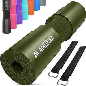 AMONAX Barbell Pad, dik schuim squat pad voor nek en schouder, fitnessapparatuur fitness workout accessoire voor vrouwen heupstoten, halterkussen bar pad hoes voor gewichtheffen (groen)