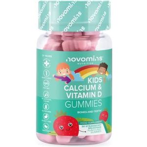 Calcium Gummies voor kinderen - Gezonde botten & tanden - Vegetarisch - 1 maand voorraad - Kauwbare kinderen Calcium supplement - 30 kauwbare kinderen vitaminen - doordrenkt met vitamine D &K2- door Novomins
