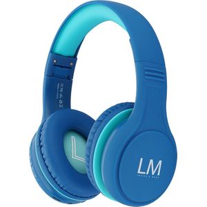 Louise & Mann Koptelefoon voor Kinderen - Draadloze Hoofdtelefoon met Volumebegrenzing - Tot 30 Uur Speeltijd - Blauw
