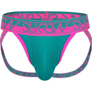 Sukrew Jockstrap Groen/Roze - Maat XL - Heren Ondergoed
