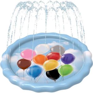 SplashEZ - Gekleurde ballonnen waterspeelmat/ zwembad met fontein - Sprinkler Zwembad - Peuterbad - Peuterzwembad - zomer - Peuter - Kinder - Baby - zwembad - Kinderzwembad - zwembadje - speelzwembad - buitenzwembad - opblaas zwembad