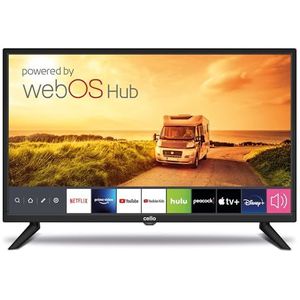 Cello 24 Zoll Smart Camping Reise TV 12-Volt TV Triple Tuner Bluetooth. Disney+ Netflix, Apple TV+ Prime Video Paramount+ Caravans HGVS Boote Modell 2023