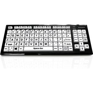 BigKey slechtzienden toetsenbord - grote toetsen - zwart - bluetooth - RF - draadloos QWERTY