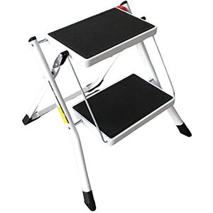 REQUISITE NEEDS Vouwen Stap Ladder 2 Stap Ladder Compact Anti-Slip Stabiel voor Keuken Thuis Volwassen 150KG Capaciteit