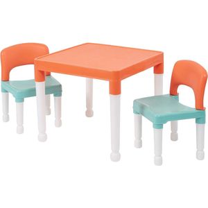 Kinder Tafel- en Stoelenset – Kleurrijk & Duurzaam – 2 Stoelen – Perfect voor Spel en Knutselen