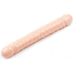 BeHorny realistische penis shaft dubbel einde dildo, vlees kleur