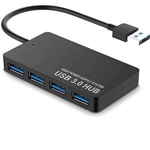 Tec-Digi USB Hub 3.0, 4-poorts ultradunne USB 3.0 hub draagbare adapter hoge snelheid uitbreiding Multi USB Hub Splitter Lead Adapter Kabel voor PC Laptop, Desktop, PS3, Xbox, Wii, MAC, Notebook,