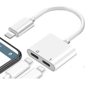 Tec-Digi Hoofdtelefoonaansluiting Adapter voor iPhone Adapter Splitter Oplader en Hoofdtelefoon voor iPhone Oortelefoon dongle Compatibel met iPhone 11/XR/XS/X/7/8 Audio & Oplader & Oproep &