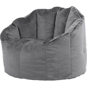 Fauteuil met hocker stof donkergrijs VEJLE