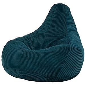 icon “Dalton” Corduroy Zitzakfauteuil, Teal Groen, Zitzakstoel, Cord Zitzak Volwassenen met Vulling, Woonkamerzitzakken