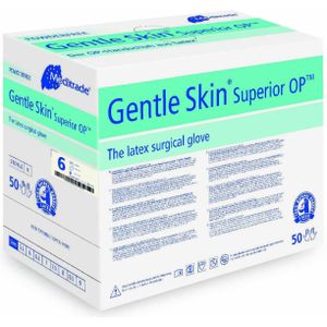 Meditrade Gentle Skin Superior OP chirurgische handschoenen, latex, poedervrij, steriel, wegwerpbaar, PBM voor chirurgie en medisch onderzoek, natuurlijk, maat 6-50 paar