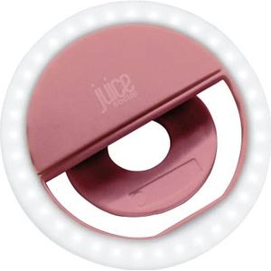 Juice Social | Clip-On Selfie Ring Licht | 3 Helderheid Niveaus | 36 LED-lampen | Oplaadbaar voor de perfecte gloed overal | Rose Gold
