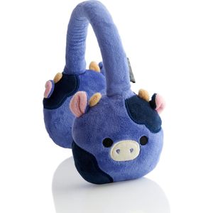 Squishmallows Ingred The Cow Plush Casque Bluetooth avec microphone intégré pour passer et recevoir des appels. Portée Bluetooth de 10 mètres, contrôle du volume, coussinets d'oreille en peluche douce