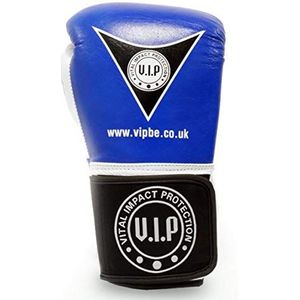 VIP Vital Impact Protection Fortis leer bokshandschoenen MMA vechtsporten fitness sparringhandschoenen tussenliggende blauw/wit 396,9 g