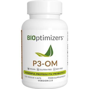 BiOptimizers P3-OM Proteolytische Prebiotica & Probiotica Supplement | Lactobacillus Plantarum voor spijsvertering en immuungezondheid | Opgeblazen gevoel en darmverlichting ondersteuning voor mannen