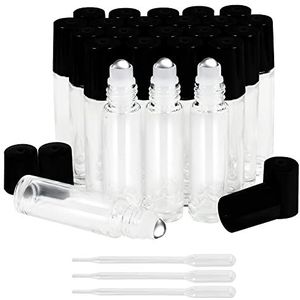 Belle Vous - Glazen Roll-on Flessen - 24 Stuks - 10 ml - Navulbaar
