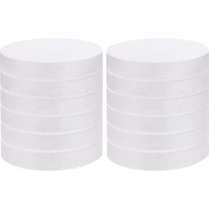 Belle Vous Schuim Cirkels (12 Pak) – 15 cm Diameter, 2,5 cm Dikte – Rond Polystyreen Schuimen Schijven voor Modelleren, School Projecten, Sculpturen, Bloemen Arrangementen, Kunst en Hobby