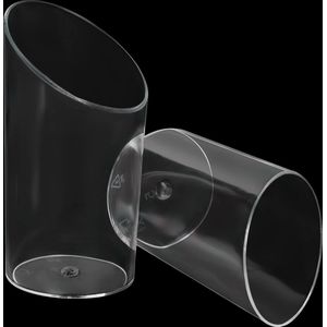 Belle Vous Mini Plastic Desert Cups (50 Pak) – L5 x H8,2 cm – Helder Ronde 70 ml Herbruikbare Cup – Opdienen en Monster Shot Glaasjes als Monsters, Appetizers & Parfait Desserts