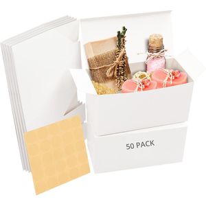 Belle Vous Kraft Witte Hobby Cadeau Dozen (50pak) - Doos Maat 23 x 11,5 x 11,5 cm - Makkelijk in Elkaar te Zetten Presentaties Geschenk Presentjes Doos - Feestjes, Verjaardagen, Huwelijken, Vakanties
