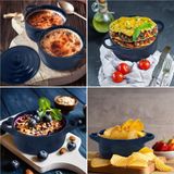 Belle Vous - Mini-Keramische Stoofpot - Blauw - 4 Stuks - 170 ml