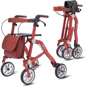 Trive rollator ultra compact Terracotta (inclusief 4 accessoires)