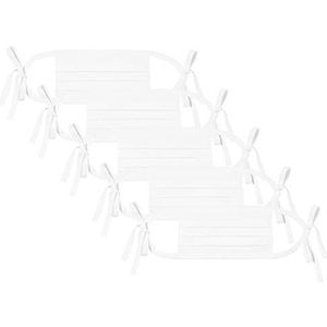 Oscar Apparels Herbruikbaar verstelbaar gezichtsmasker, 100% BCI katoen, volwassen (5 stuks), Kleur: wit, Eén maat