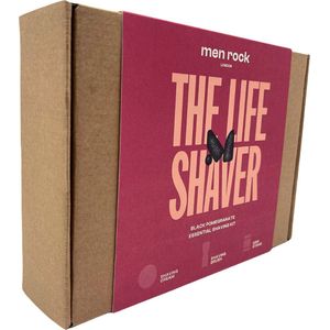 Men Rock London Scheerset voor de man. Heerlijke Pomegranate geur. KADOSET VOOR DE MAN! (scheerzeep + scheerkwast + standaard)