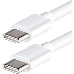 USB C naar type C-kabel voor PD tot 20V 3,25A 65W voor Lenovo, Dell, Asus, LG, HP, USB C Book Pro, universeel, compatibel met type C-apparaten, Lite-an robuust pvc (2 m, C-C) wit)