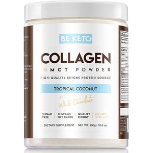 BeKeto Collageen MCT poeder , Tropische Kokos & Witte Chocolade - 300 g