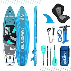 Bluefin Cruise Carbon SUP-pakket | Opblaasbaar Stand Up Paddle board | 6″ dik | Carbon Rail & Peddel | Kajak Ombouwkit (10’8 | 12 ‘| 15’)…