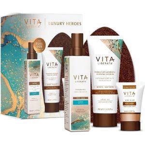 Vita Liberata Zelfbruiner Lichaam Luxury Heroes Kit Fabulous Gradual Lotion 200 ml + Tinted Tanning Mist Medium 200 ml + Body Blur Medium 30 ml + Tan Mitt