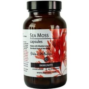 Immunity Sea Moss Capsules | Zeemos, bladderwrack en Klis Wortel Capsules| Volledig natuurlijke Multivitaminen | Immunity-Boosting| Hersenbescherming| Spijsverteringshulp