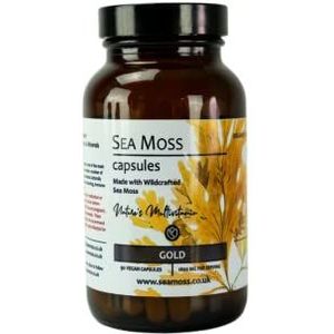 Sea Moss UK Gold Sea Moss-capsules | Volledig natuurlijke multivitaminen | Immuniteitsverhogend | Hersenbescherming| Spijsverteringshulp
