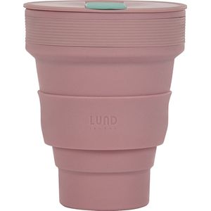 Lund London | Opvouwbare Beker | Koffiebeker To-Go | Silicone | 350 ML | Roze