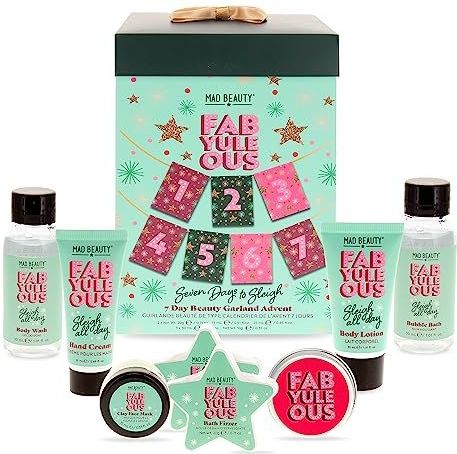 MAD Beauty FabYuleOus Adventskalender 7 dagen, schuine cosmeticasponzen, nauwkeurig gebruik, magische antwoorden, twee maten