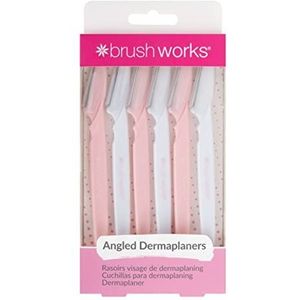 Brushworks - Angled Dermaplaners - Roze en Witte - Set van 6