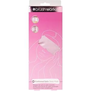 Brushworks - Cushioned Satin Slaapmasker - Zwart - Satijn - Verstelbare Band