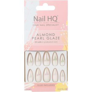 Nail HQ - Almond Pearl Glaze - Kunstnagels - 24 Stuks + 2 ml Lijm