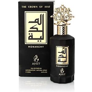 AYAT PERFUMES The Crown Of Ayat 100 ml – parfum gemaakt in Dubai, EDP Arabisch, voor mannen en vrouwen – Oud Oriental met noten van vanille, citroen, leer, barnsteen, sinaasappel en muskus (Monarchy)