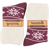 Wollen Sokken - Rood - Fairisle-ontwerp - Dames