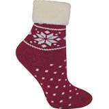 Wollen Sokken - Rood - Fairisle-ontwerp - Dames