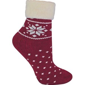 Wollen Sokken - Rood - Fairisle-ontwerp - Dames