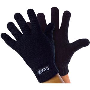 THMO Thinsulate Kids Winterhandschoenen | Gebreide Thermische handschoenen met volledige vingers voor kinderen, Zwart, 10-11 Jaar
