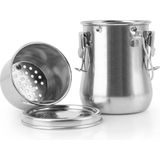 Kurtzy Roestvrij Stalen Verfkwasten Schoonmaker met Lekvrij Deksel - Draagbare Dubbele Artiesten Kwast Reiniger met Wastank en Verwijderbaar Filter Scherm - Voor Olieverf Schilderen