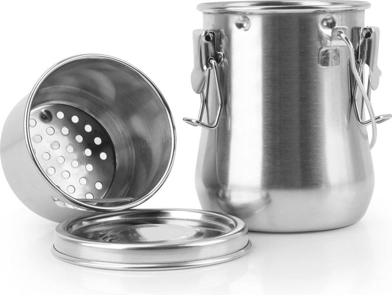 Kurtzy Roestvrij Stalen Verfkwasten Schoonmaker met Lekvrij Deksel - Draagbare Dubbele Artiesten Kwast Reiniger met Wastank en Verwijderbaar Filter Scherm - Voor Olieverf Schilderen