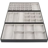 Belle Vous - Sieraden Organizer - Zwart - Faux Lederen - 3 Stuks