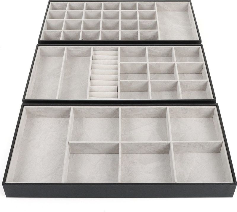 Belle Vous - Sieraden Organizer - Zwart - Faux Lederen - 3 Stuks