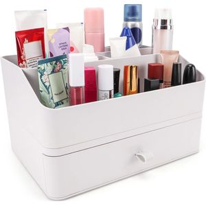 Make-up Organizer - Wit - Duurzaam Plastic - Met Lade en Compartimenten