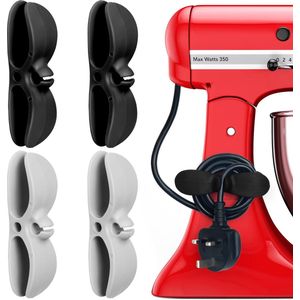 Belle Vous 4 Pak Zelfklevende Kabel Houder Clips - Kabel Management Organizers voor USB Kabels, Draden, Mixers, Koffiemachines, Air Fryers & Keuken Apparaten - Geschikt voor Thuis, Kantoor of Auto