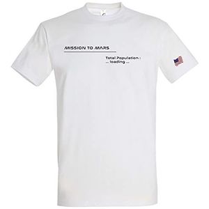 Supportershop Mission to Mars T-shirt, wit, 10 jaar, uniseks kinderen